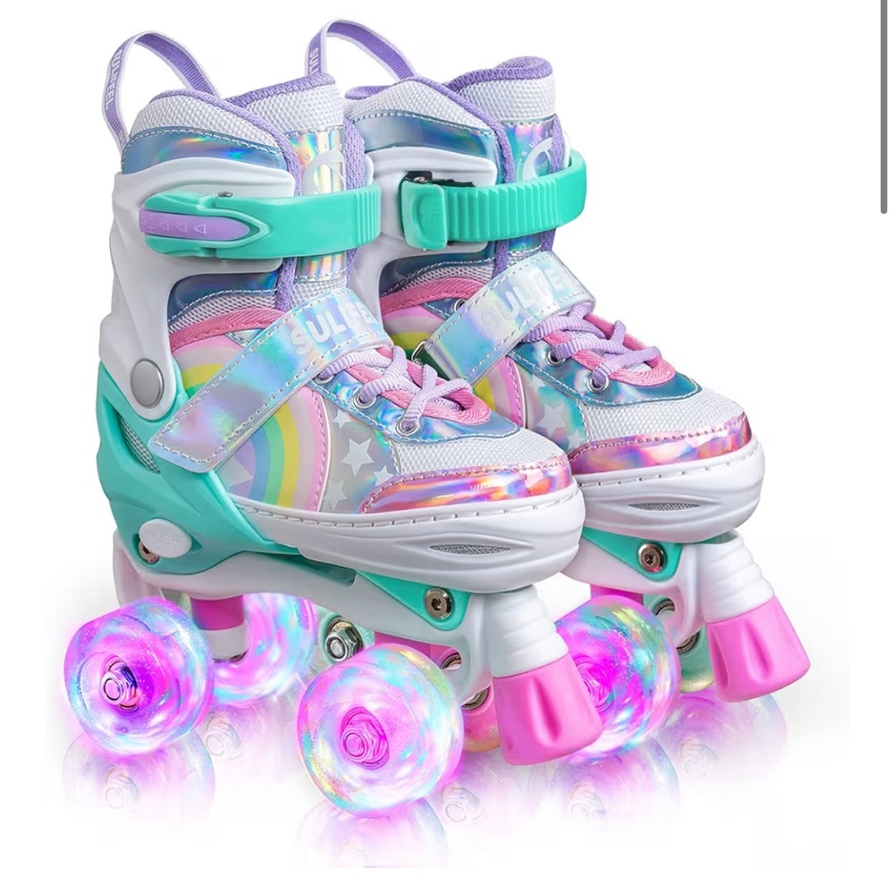 Rainbow Glow Kids Roller Skates